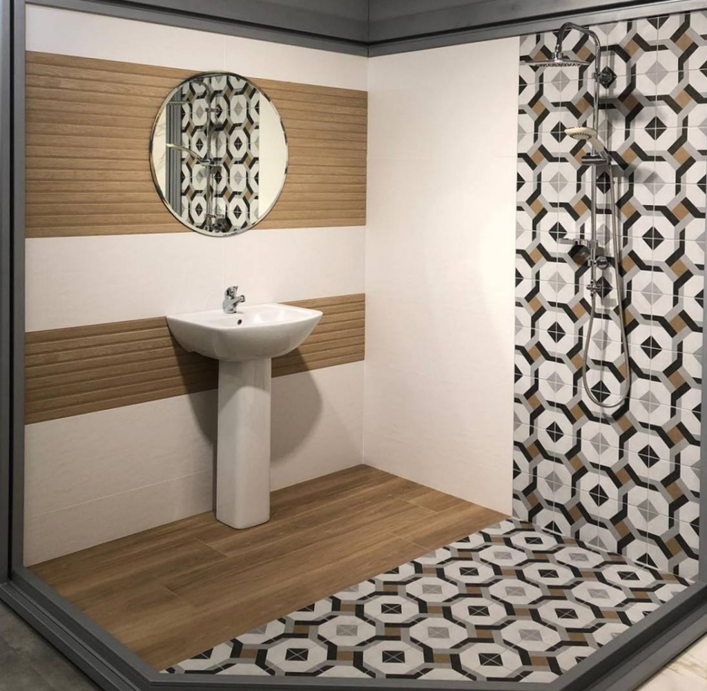 Современный скандинавский интерьер в ванной комнате